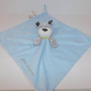 Carters Little Dreamer Gray Rattle Puppy Dog Blue Security Blanket Baby lovey